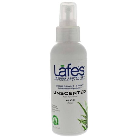 Lafe's Natural Body Care, Spray Desodorizante com Aloe - 4 oz (118mL)