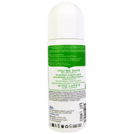 Lafe's Natural Body Care, Desodorante Roll-on - Aloe e lavanda - 73mL - Image 2