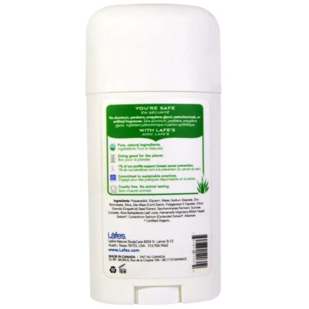 Lafe's Natural Body Care, Desodorante Natural em Bastão - 64g (2,5 oz) - Image 2