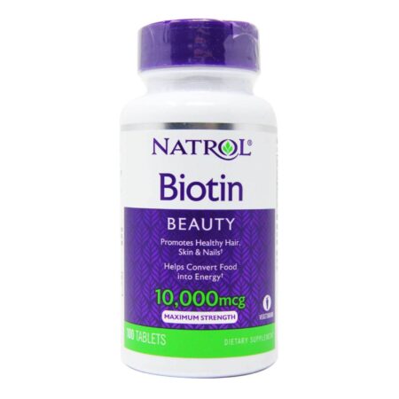 Biotina Força Máxima 10.000 mcg Natrol 100 Tabletes