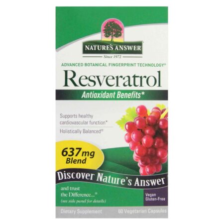 Nature's Answer Resveratrol 250 mg 60 Vegetarian Capsules