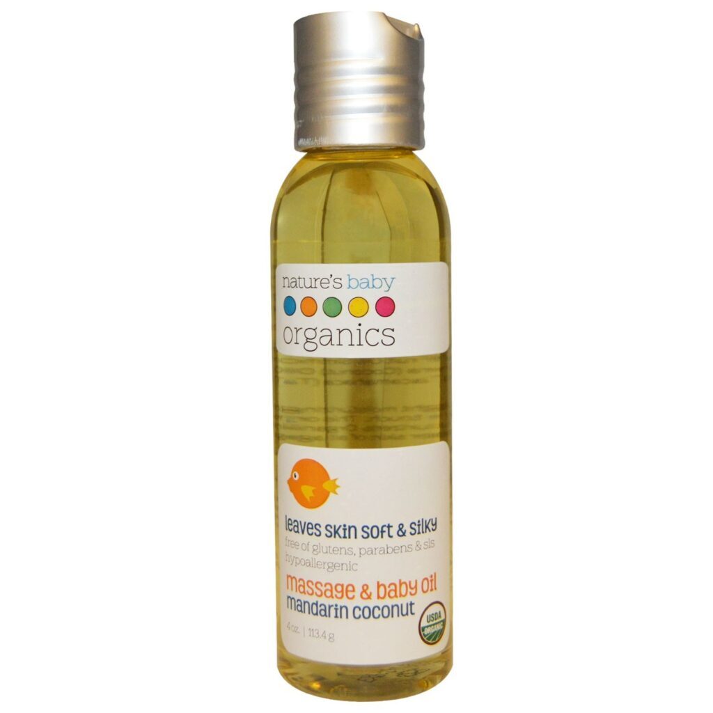 Nature's Baby Organics Óleo de Bebê e Massagem Coco Mandarim - 113g (4 oz)
