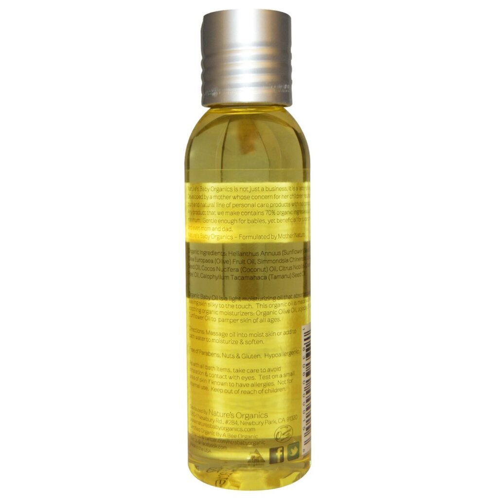 Nature's Baby Organics Óleo de Bebê e Massagem Coco Mandarim - 113g (4 oz) - Imagem 2