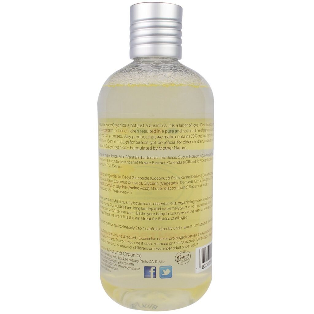 Nature's Baby Organics Bubble Bath Tangy Tangerine - Banho de Espuma Orgânico com Tangerina - 354ml - Imagem 2