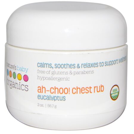 Nature's Baby Organics, Ah-Choo! Creme para Esfregar no Peito - Eucalipto - 56,7g