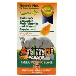 Nature’s Plus Animal Parade Multivitamínico Sabor Laranja – 90 Comprimidos Mastigáveis para Crianças