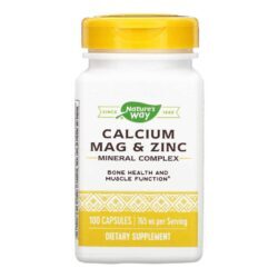 Nature's Way Cálcio, Magnésio & Zinco Complexo Mineral - 100 Cápsulas: Vitalidade e Bem-Estar Essenciais
