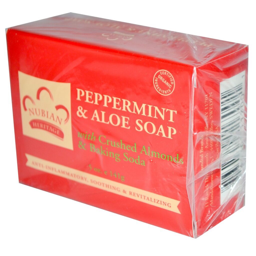 Nubian Heritage Sabonete em Barra Hortelã-Pimenta e Aloe Vera - 141g (5 oz) - Pele Revigorada