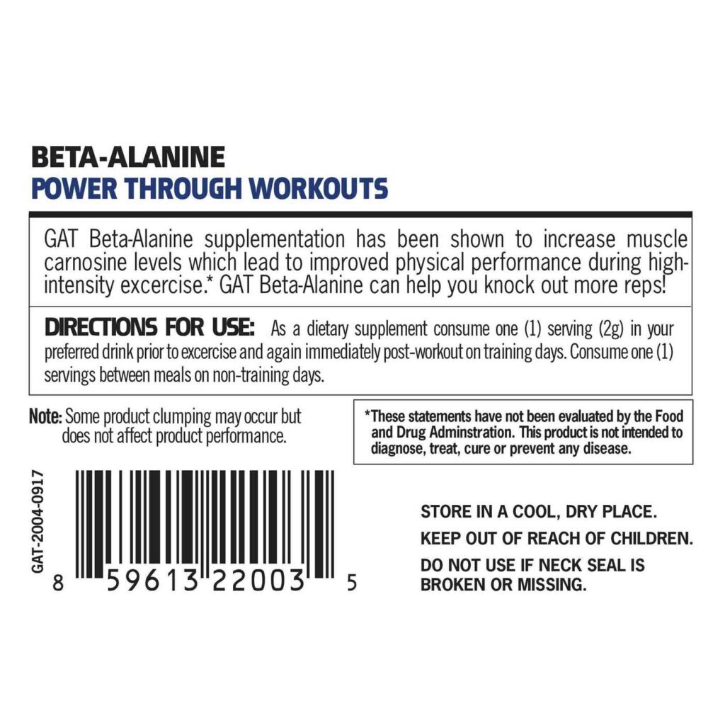 GAT Beta Alanina - 100 Doses para Desempenho Máximo em Treinos - Imagem 2