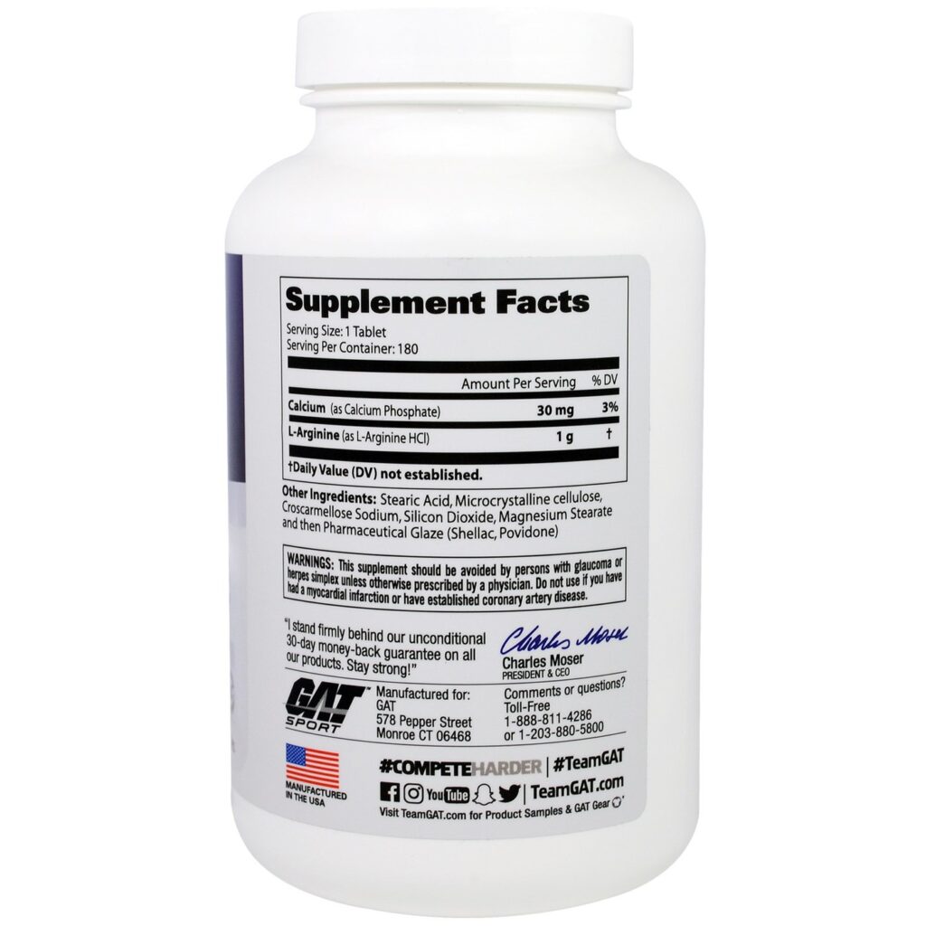 GAT L-Arginina 1.000 mg - 180 Cápsulas: Energia e Performance para Brasileiros - Imagem 2