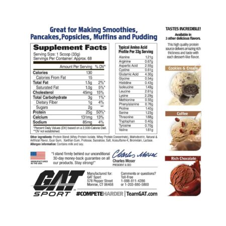 GAT, Whey Protein, Sabor Baunilha - 2268 g (5 lbs) - Image 2