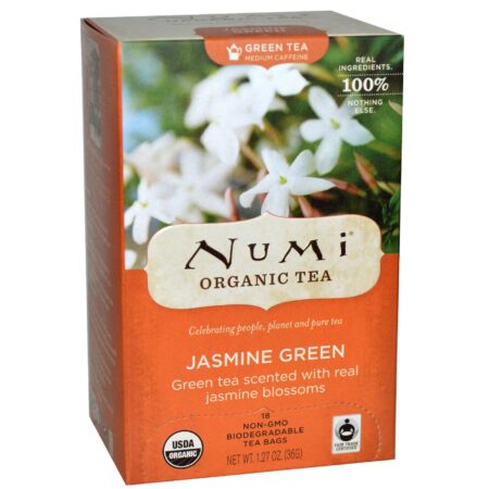 Numi Tea, Chá Verde Jasmine - 18 Saquinhos de Chá