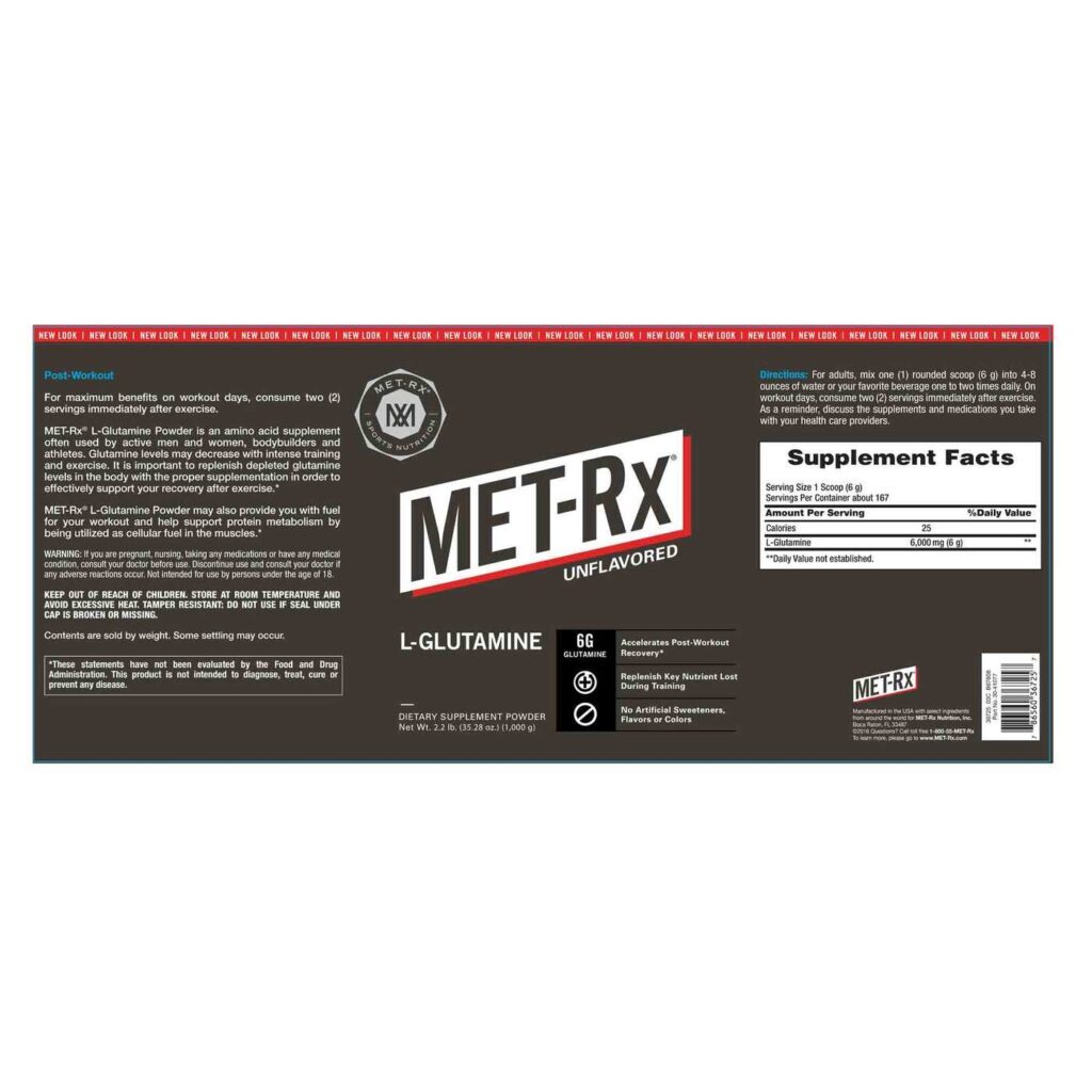 MET-Rx L-Glutamina em Pó 1000g: Recuperação Muscular e Saúde Intestinal - Imagem 2