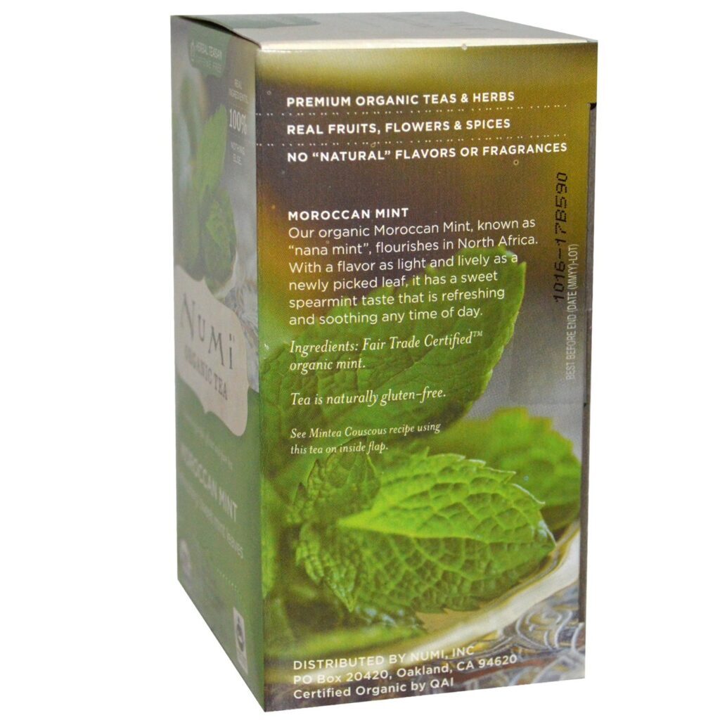 Numi Tea Orgânico Chá de Hortelã Marroquina - 18 Saquinhos - Imagem 2