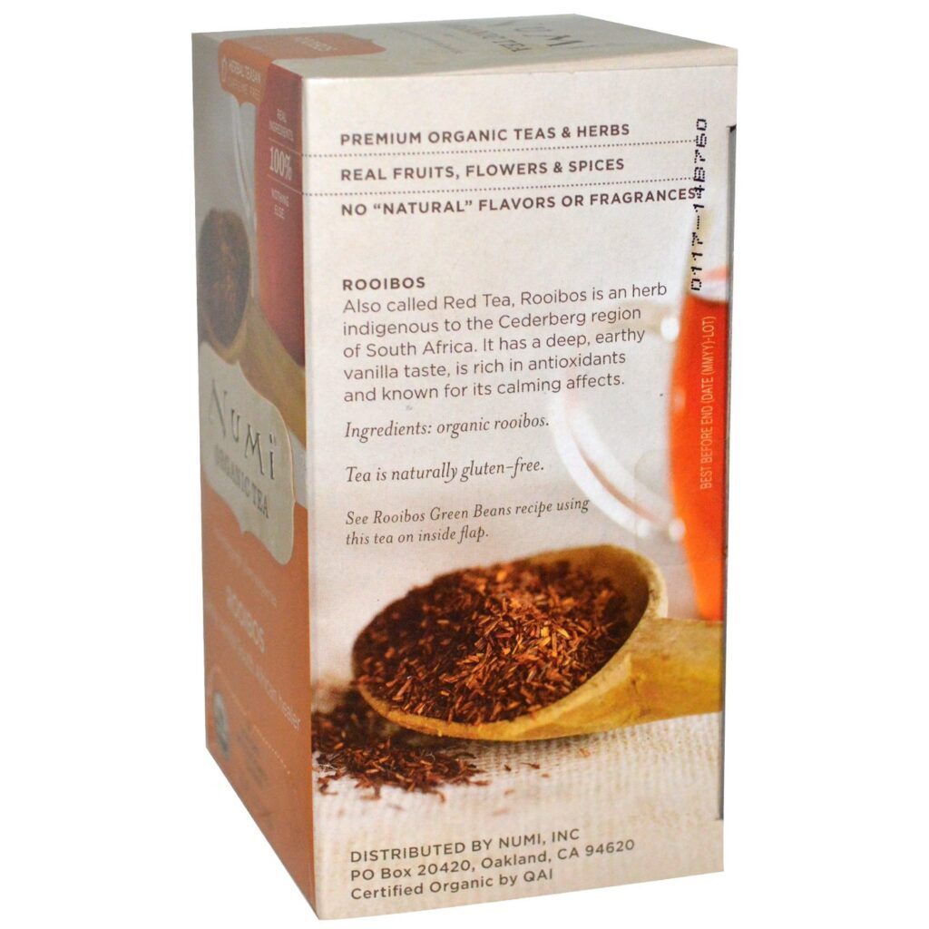 Numi Tea Chá Orgânico de Rooibos - 18 Saquinhos de Chá Puro e Natural - Imagem 2