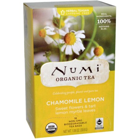 Numi Tea Organic, Chá de Camomila Limão - 18 Saquinhos de Chá