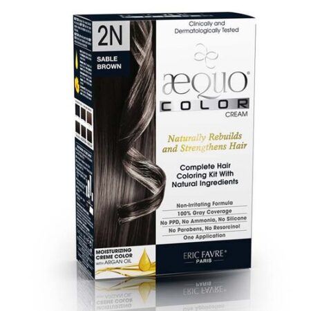 AEQUO®, Coloração Permantente Natural para o Cabelo, 2 N Sable Castanho - Uma Aplicação