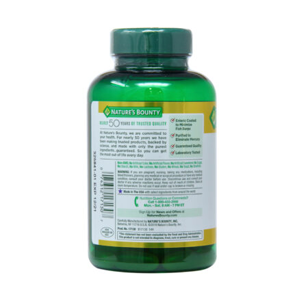 Nature's Bounty Odor-Less Double Strength Óleo de Peixe - 2,400 mg - 90 Coated Cápsulas em Gel - Image 3