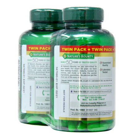 Nature's Bounty Cálcio mais Vitamina D3 Twin Pack - 1,200 mg - 120 Cápsulas em Gel Per Bottle - Image 3