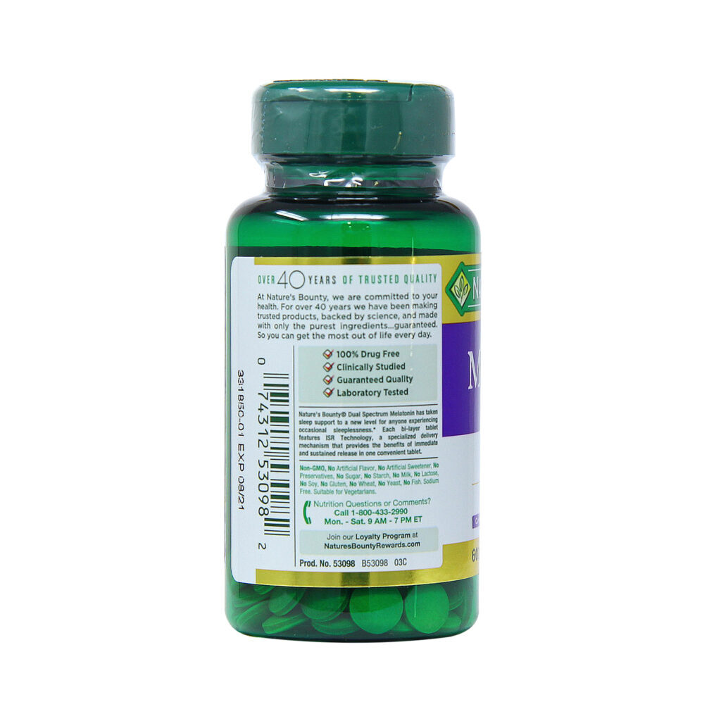 Nature's Bounty Melatonina 5mg Espectro Duplo - 60 Tabletes para Sono Profundo - Imagem 3