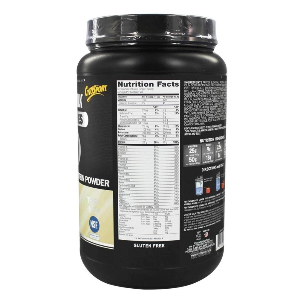 Muscle Milk Pro Series 50 Baunilha Intensa 1.15kg Suplemento Proteico Avançado - Imagem 2