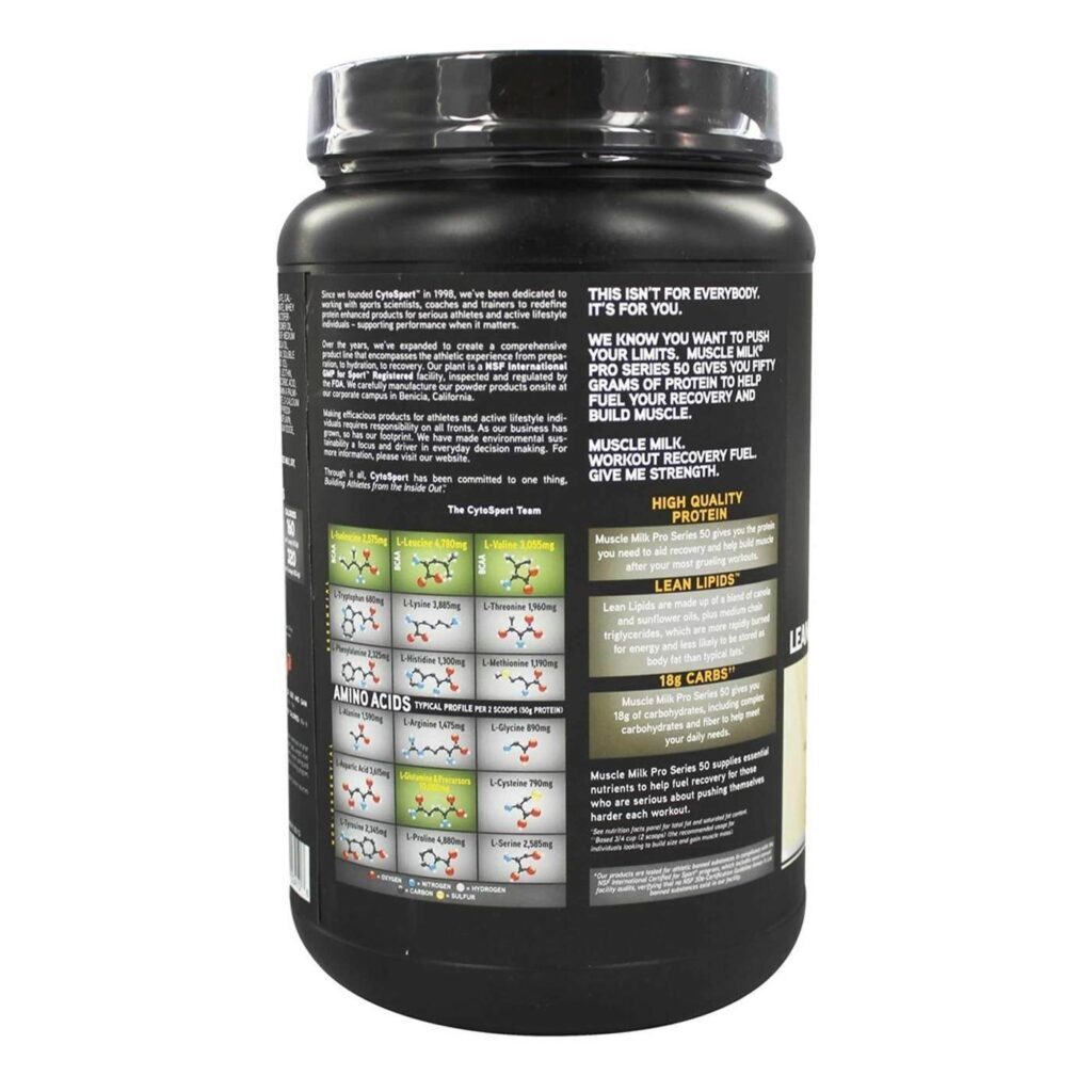 Muscle Milk Pro Series 50 Baunilha Intensa 1.15kg Suplemento Proteico Avançado - Imagem 3