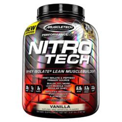 MuscleTech Nitro-Tech Baunilha 1.80 Kg: Whey Protein Isolado e Peptídeos para Ganho Muscular