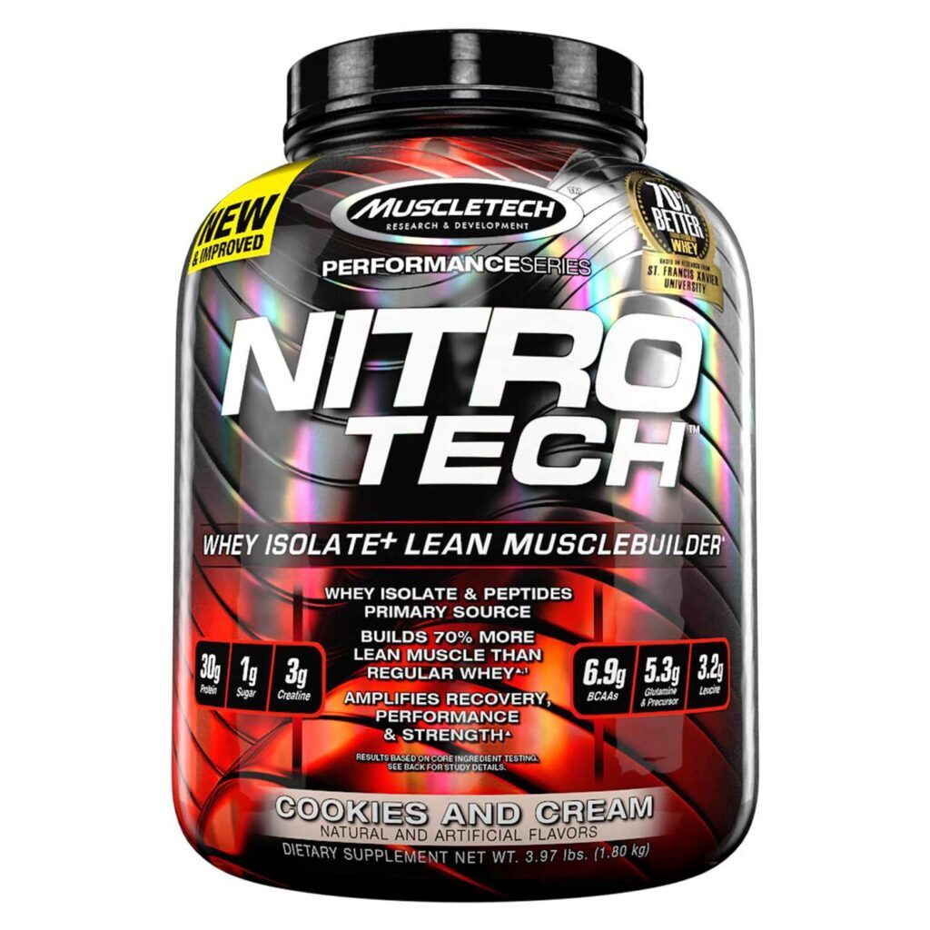 Whey Protein Nitro-Tech Cookies & Creams MuscleTech - 1.80 Kg Ganho Muscular