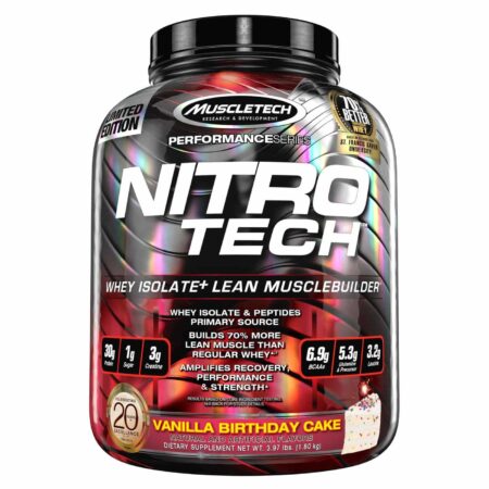 Muscletech Nitro Tech, Bolo de aniversário Baunilha - 3.97 lbs/ 1.80 Kg