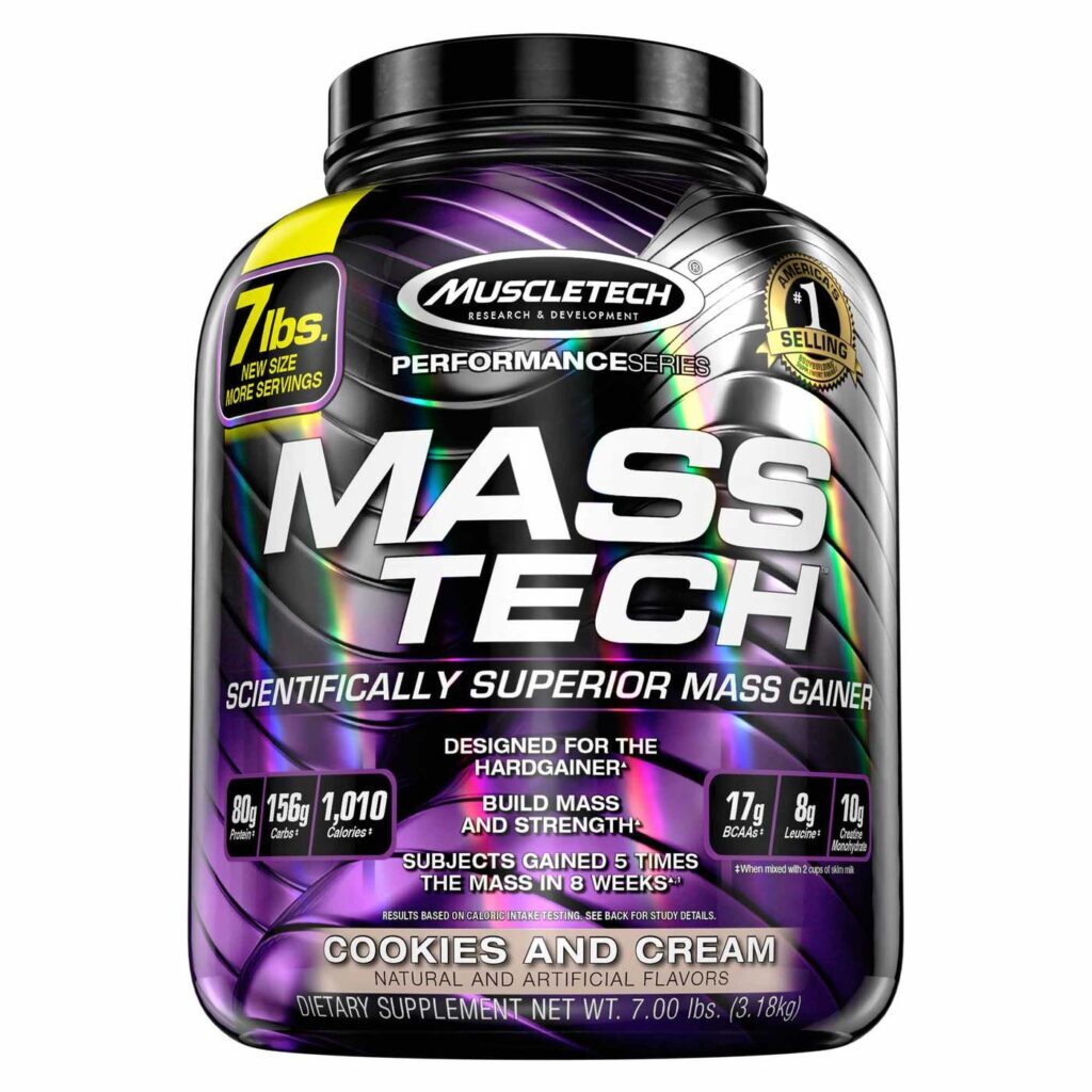 Muscletech Mass Tech Biscoito e Creme 3.18 kg - Ganho de Massa Muscular