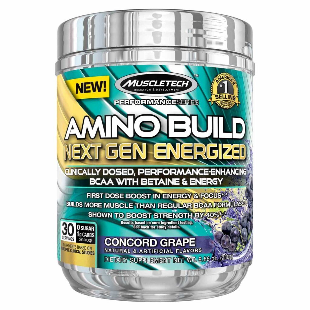 Muscletech Amino Build Next Gen Uva Concord 30 Porções - Força e Recuperação Muscular