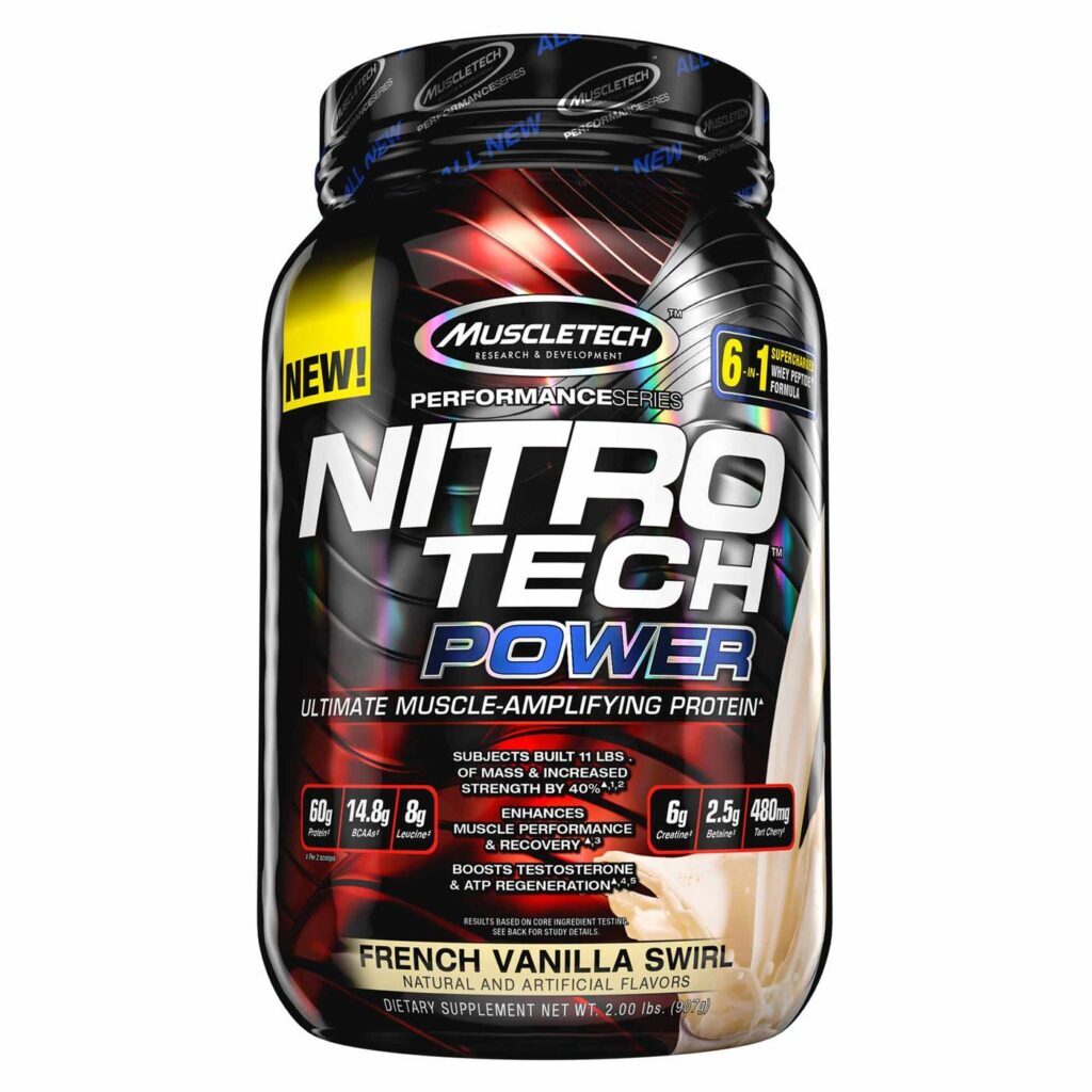 Muscletech Nitro Tech Power Baunilha Francesa - 907g | Suplemento de Proteína Premium