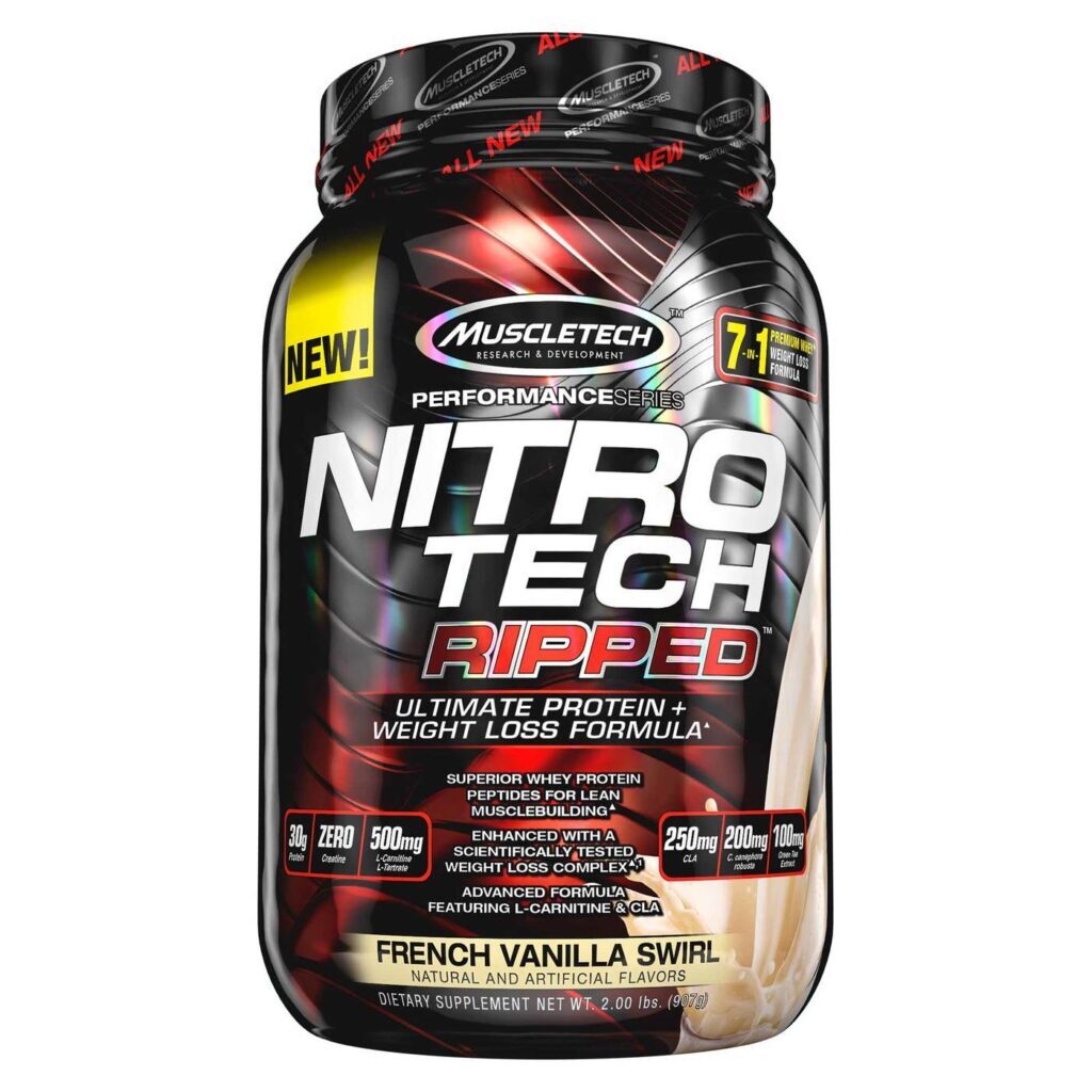 Whey Protein Muscletech Nitro Tech Ripped Baunilha Francesa 907g
