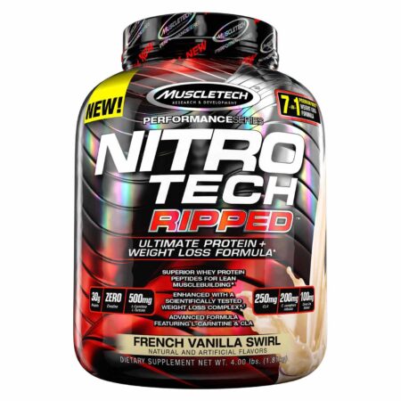 Muscletech Nitro Tech Ripped, Baunilha Francesa- 4 lbs/ 1.81 Kg