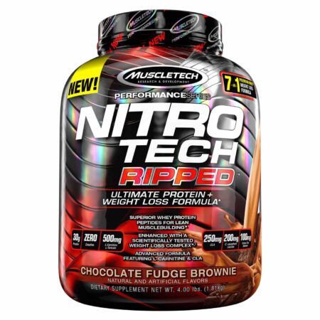 MuscleTech Nitro Tech Ripped, Brownie De Fudge De Chocolate - 4 lbs/ 1.80 Kg