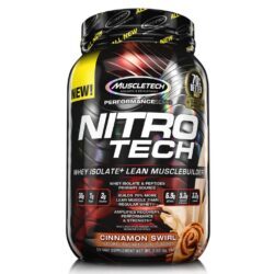 Muscletech Nitro Tech, Redemoinho de Canela - 907g: Proteína Isolada e Micronizada para Máxima Recuperação Muscular