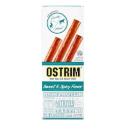 Ostrim Palitos de Carne / Alce Doce e Picante - 10 Pacotes | Snack Proteico Premium