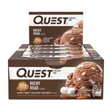 Quest Nutrition, QuestBar® Barra de Proteína, Rocky Road - 12 Barras (60 g Cada) - Image 2