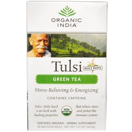 Organic India, Chá de Tulsi - 18 Saquinhos de Chá.