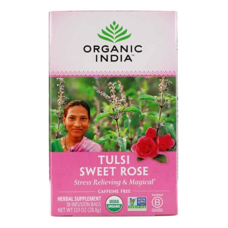 Organic India, Chá de Rosas Doces - 18 Saquinhos de Chá