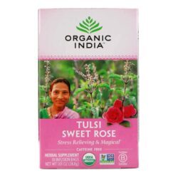 Organic India Chá de Rosas Doces - 18 Saquinhos de Chá para Bem-Estar