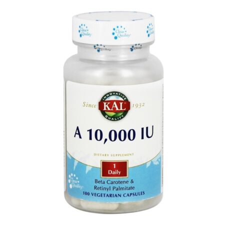 Kal, Vitamina A 10,000 IU - 100 Cápsulas Vegetarianas