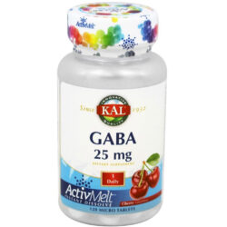 Kal GABA 25 mg Sabor Cereja - 120 Tabletes para Relaxamento e Bem-Estar