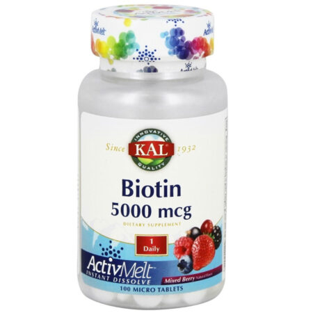 Kal Biotin, Baga mista - 5000 mcg - 100 Tabletes