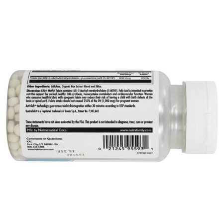 Kal, Metilfolato 800 mcg - 90 Tabletes - Image 3