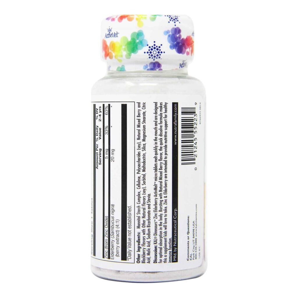 Kal Dinosaurs ActivMelt Zinco e Sabugueiro para Crianças - 90 Tabletes Mastigáveis - Imagem 3