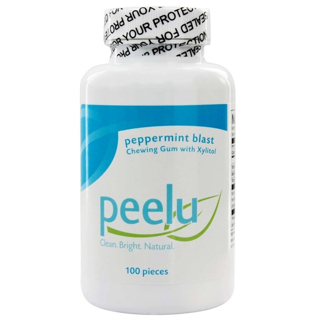 Peelu Goma de Mascar Sabor Hortelã-pimenta - 100 Gomas - Cuidado Bucal Natural