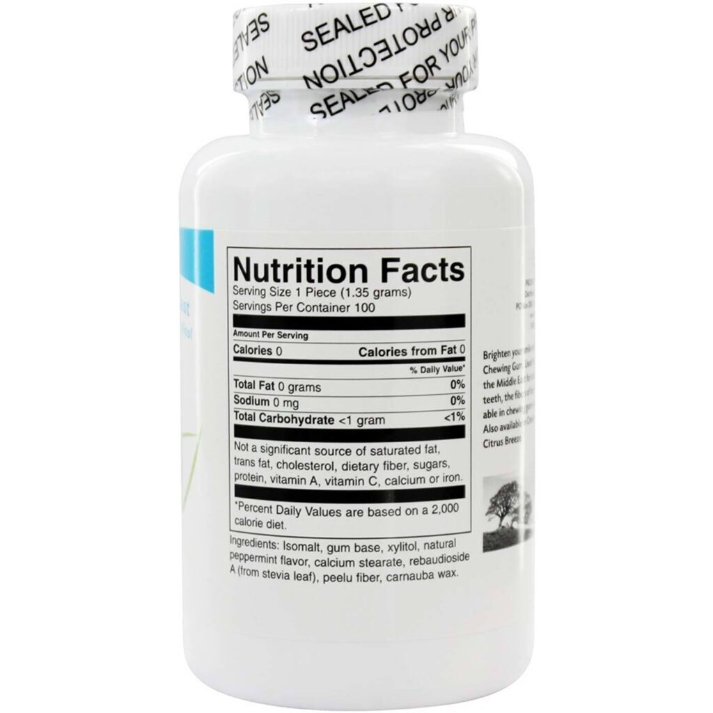 Peelu Goma de Mascar Sabor Hortelã-pimenta - 100 Gomas - Cuidado Bucal Natural - Imagem 2