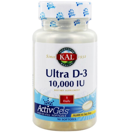 Kal, Ultra D3 10,000 IU - 90 Cápsulas em Gel