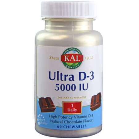 Kal Ultra D-3, Chocolate natural - 5,000 IU - 60 Chewables